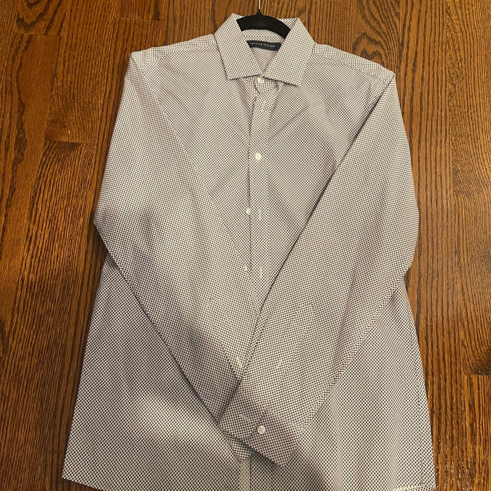 Tommy Hilfiger Black and White Checkered Shirt with cupcakes